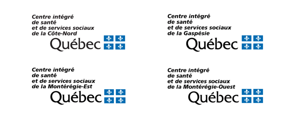 Logo des CISSS de la Côte-Nord, de la Gaspésie, de la Montérégie-Est, et de la Montérégie-Ouest