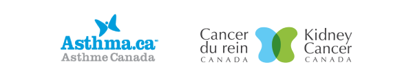 Logos d'Asthme Canada et de Cancer du rein Canada 