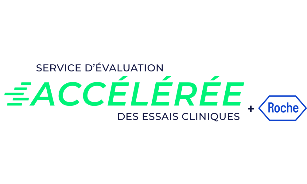 Image de couverture avec logo du Service d'évaluation ACCÉLÉRÉE et le logo de Roche en français