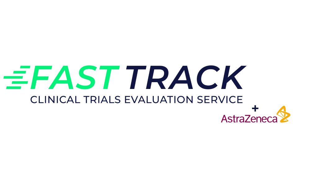 Image de couverture avec logo du Service d'évaluation ACCÉLÉRÉE et le logo de AstraZeneca en anglais