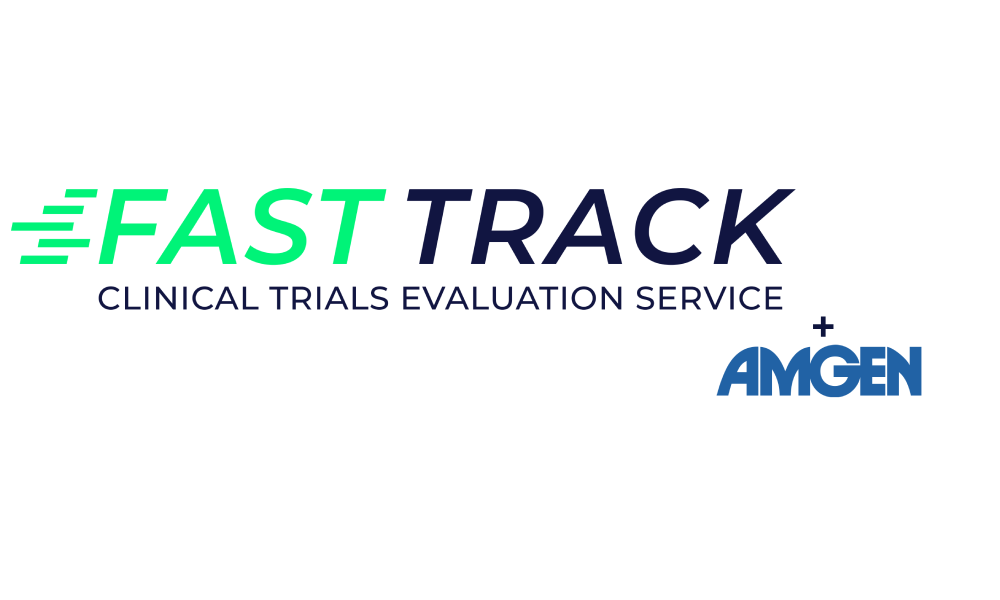 Image de couverture avec logo du Service d'évaluation ACCÉLÉRÉE et le logo de Amgen en anglais