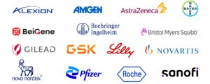 logo des 15 entreprises pharmaceutiques qui utilisent le Service d'évaluation ACCÉLÉRÉE